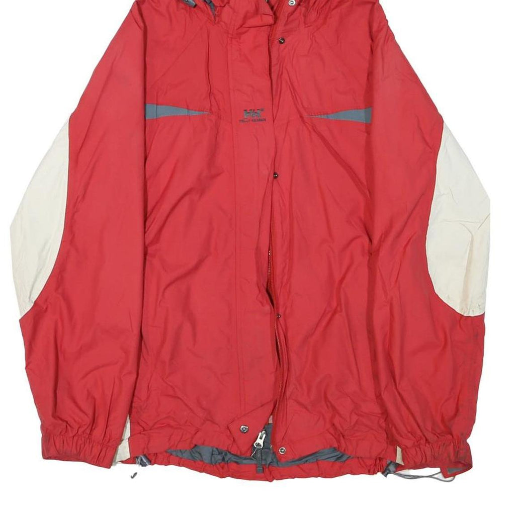 HELLY HANSEN Womens Red & Cream Hooded Zip Jacket M Polyester Blend Outdoor