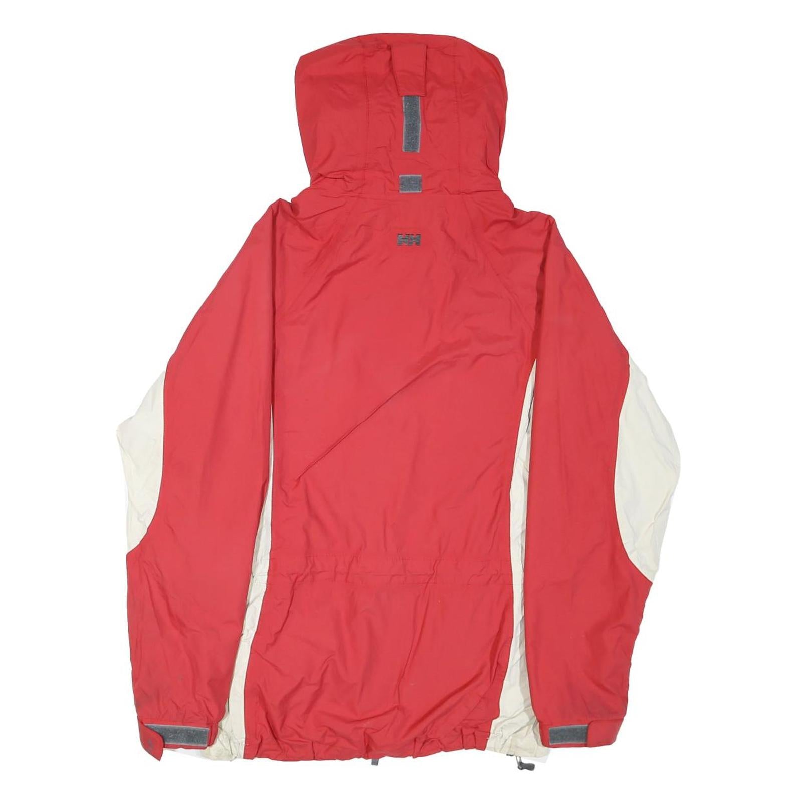 HELLY HANSEN Womens Red & Cream Hooded Zip Jacket M Polyester Blend Outdoor