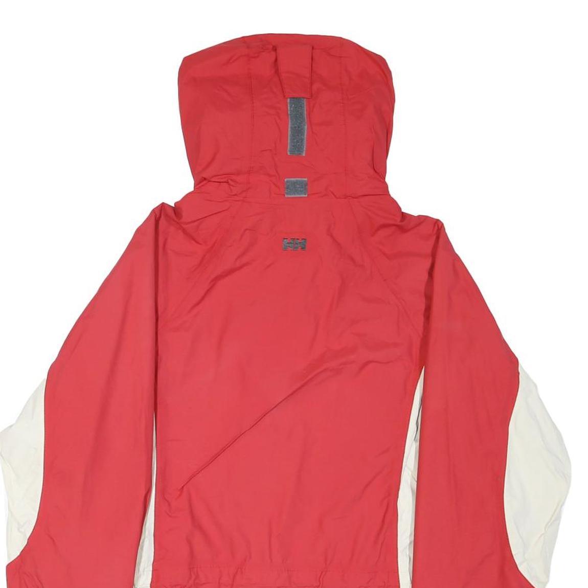 HELLY HANSEN Womens Red & Cream Hooded Zip Jacket M Polyester Blend Outdoor
