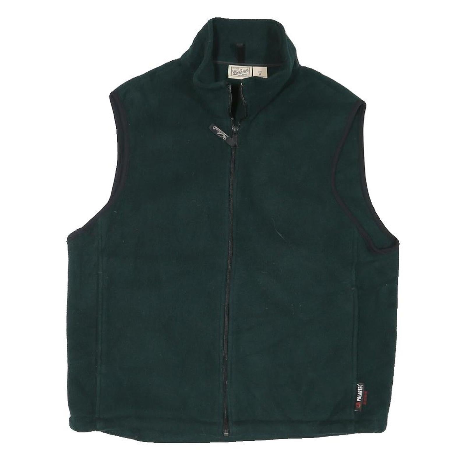 WOOLRICH Mens Green Jacket M Polyester Blend Plain Zip Outdoor Casual Layering