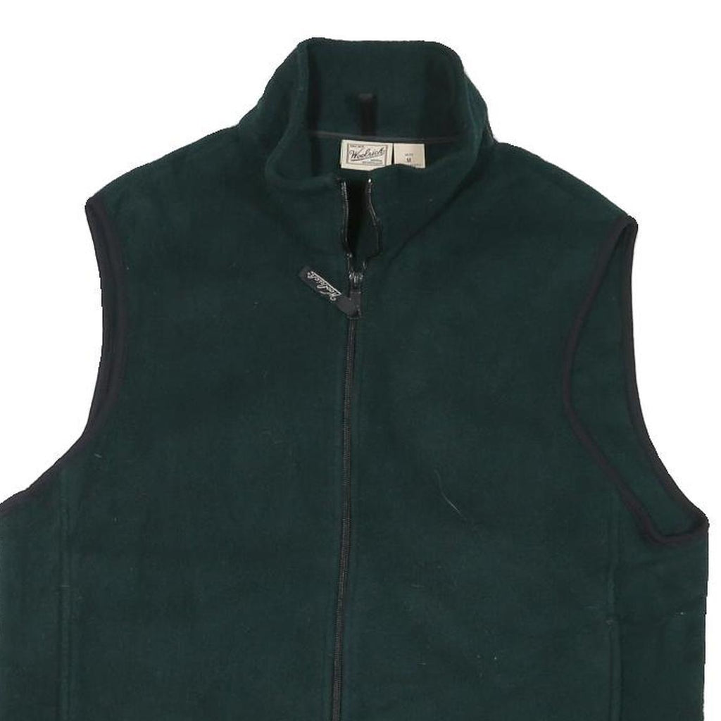 WOOLRICH Mens Green Jacket M Polyester Blend Plain Zip Outdoor Casual Layering