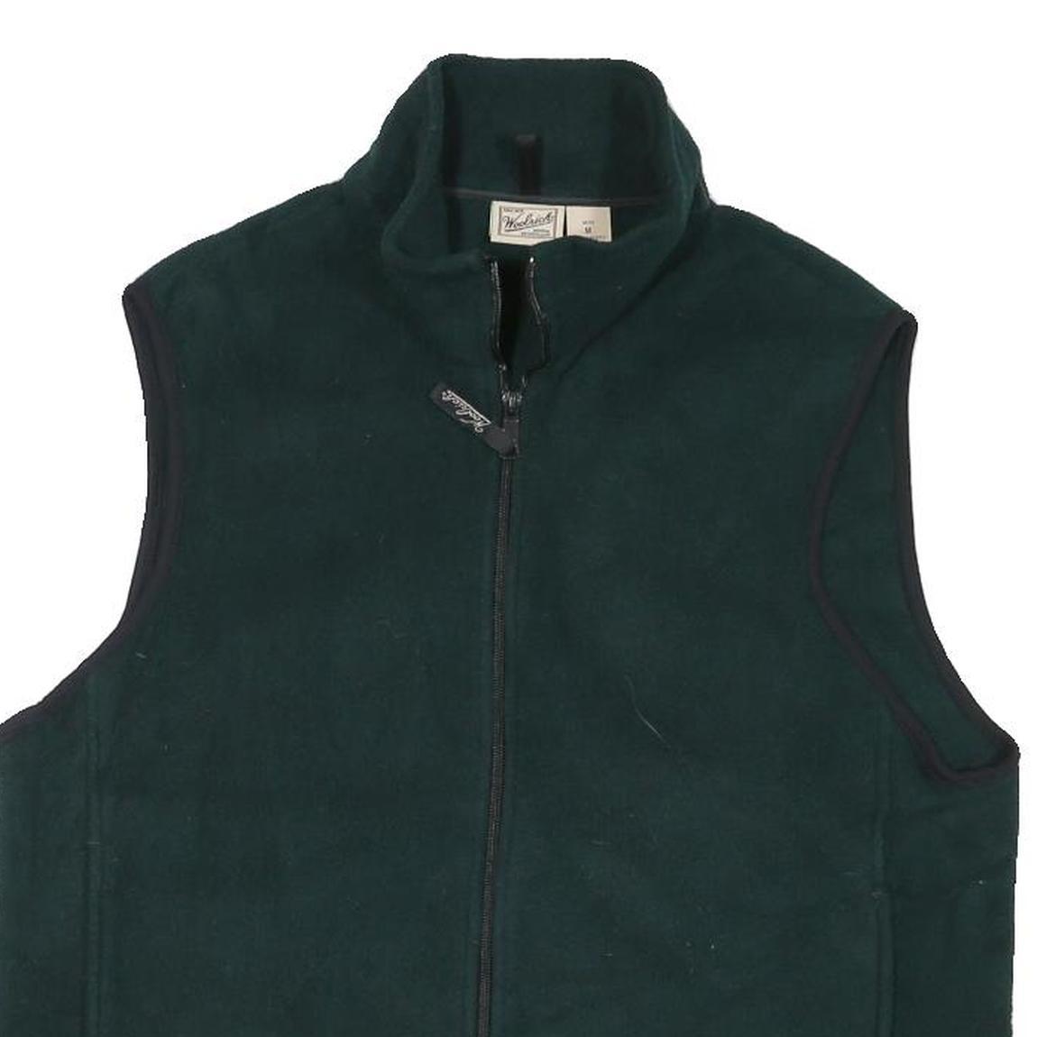 WOOLRICH Mens Green Jacket M Polyester Blend Plain Zip Outdoor Casual Layering