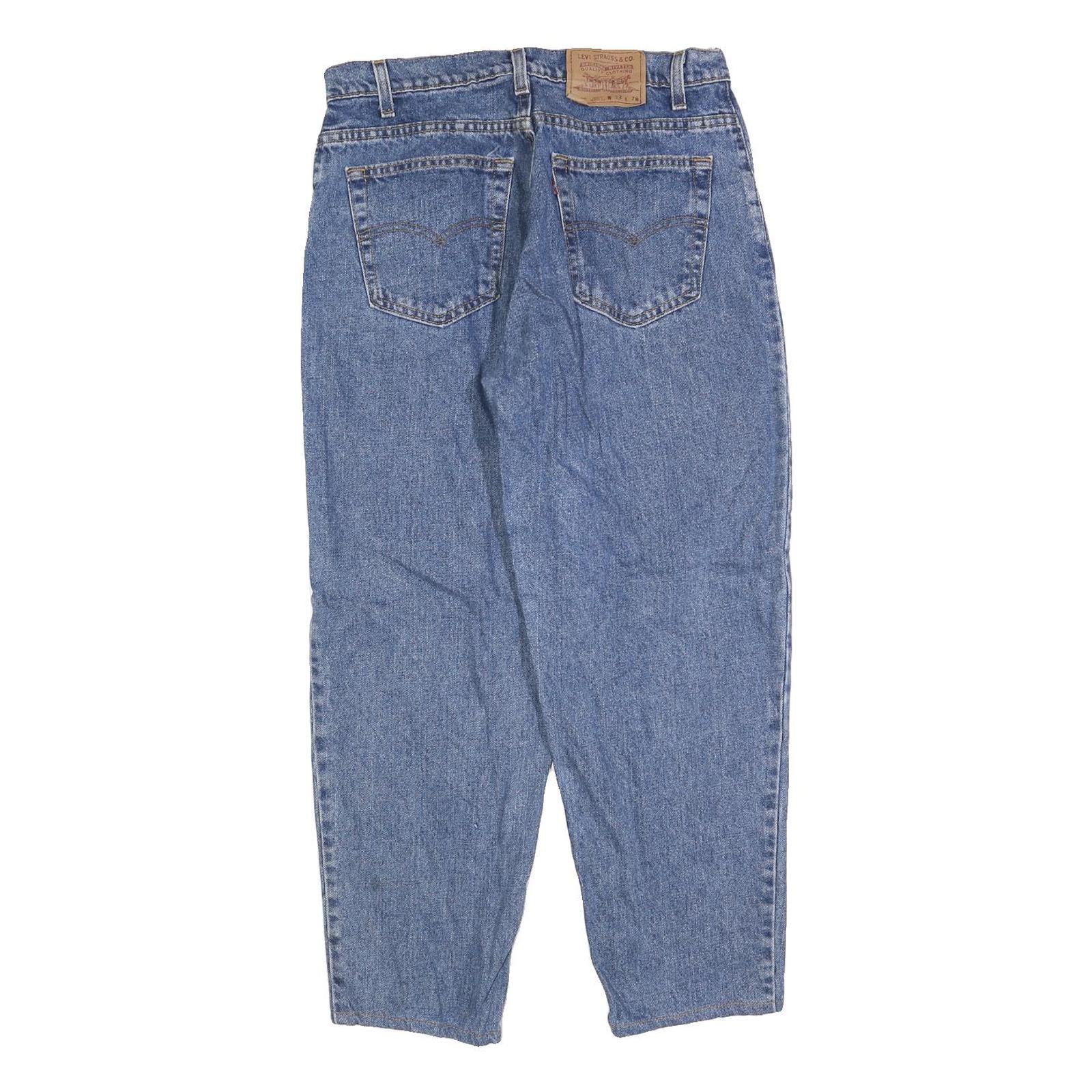 LEVI'S 550 Tapered Mens Jeans Blue Loose Denim Medium W33 L28 Relaxed Fit Zip