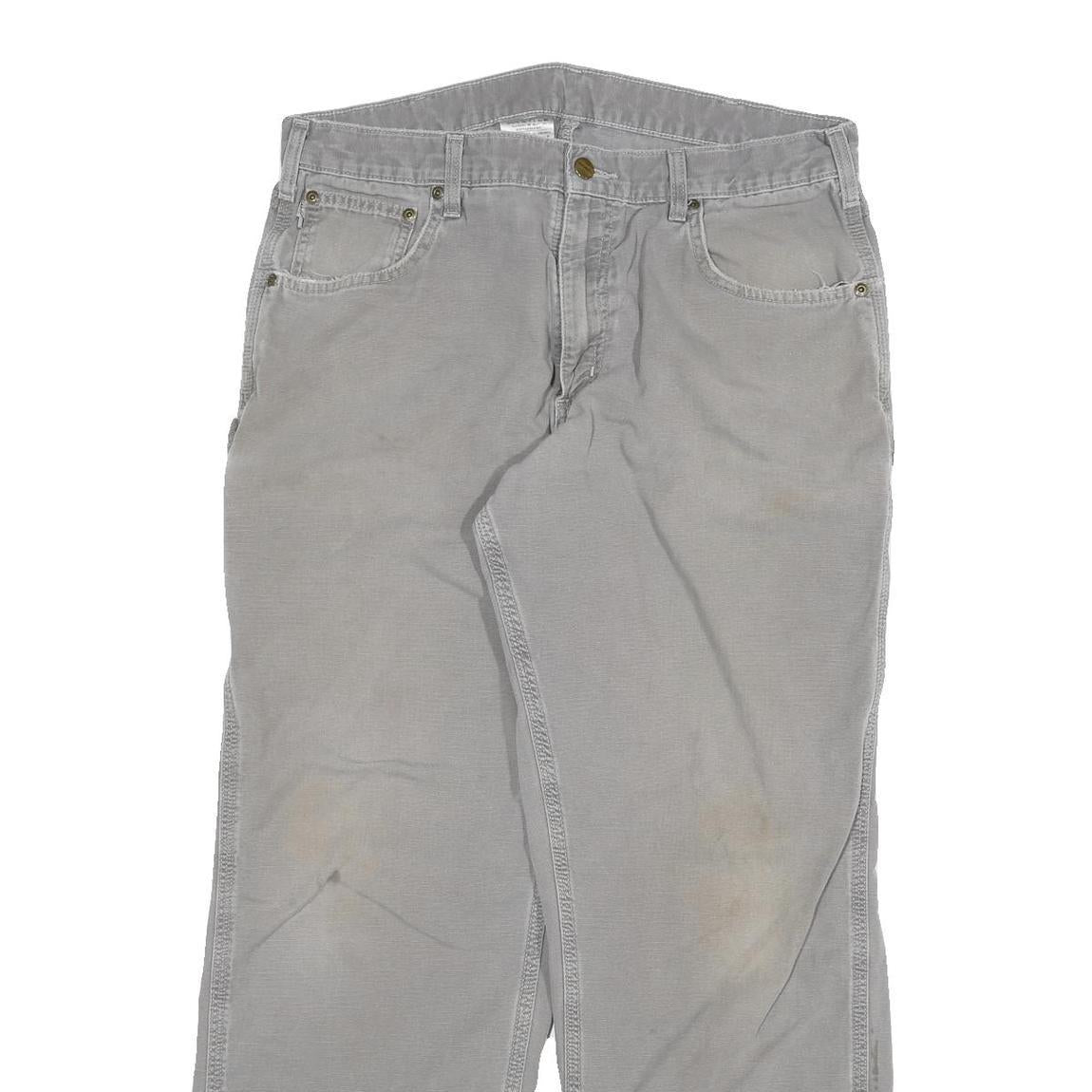 CARHARTT Mens Jeans Beige Relaxed Straight Denim Medium W33 L29 Workwear Casual