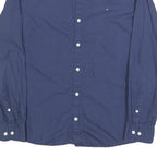 TOMMY HILFIGER Mens Blue Pattern Shirt S Cotton Blend Casual Button Shirt