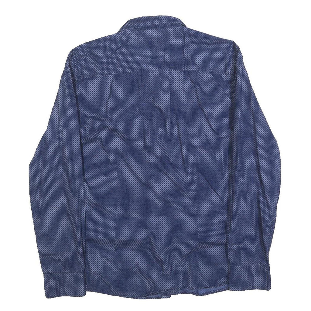 TOMMY HILFIGER Mens Blue Pattern Shirt S Cotton Blend Casual Button Shirt