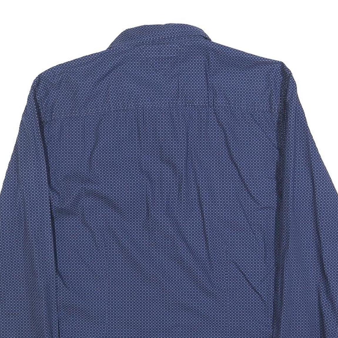 TOMMY HILFIGER Mens Blue Pattern Shirt S Cotton Blend Casual Button Shirt