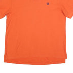 CHAPS Mens Orange Short Sleeve Plain L Polo Shirt Cotton Blend Casual