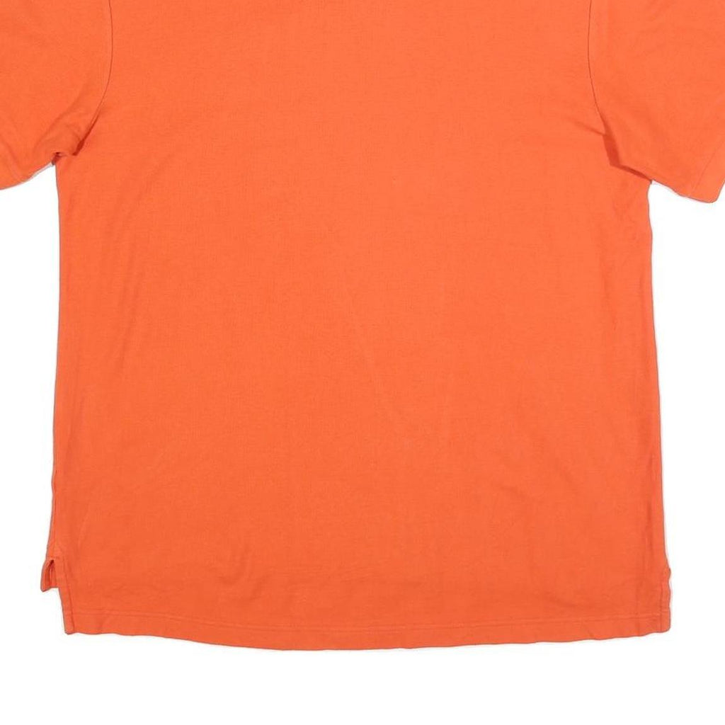CHAPS Mens Orange Short Sleeve Plain L Polo Shirt Cotton Blend Casual