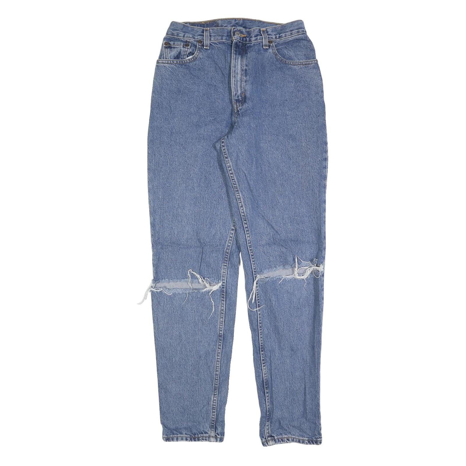 LEVI'S 550 Tapered Womens Jeans Blue Relaxed Denim Medium W28 L32 Distressed