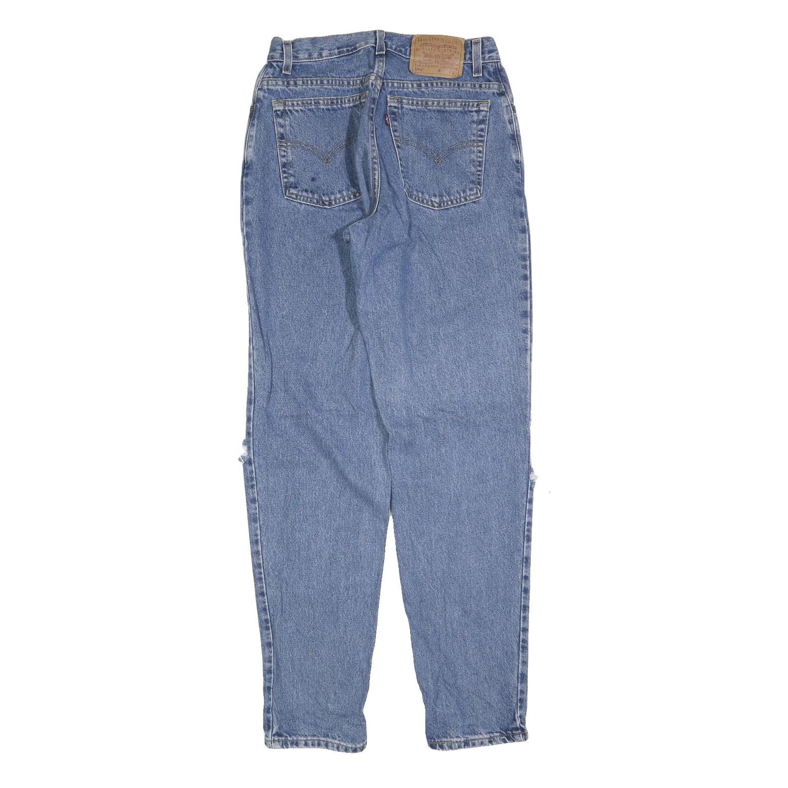 LEVI'S 550 Tapered Womens Jeans Blue Relaxed Denim Medium W28 L32 Distressed