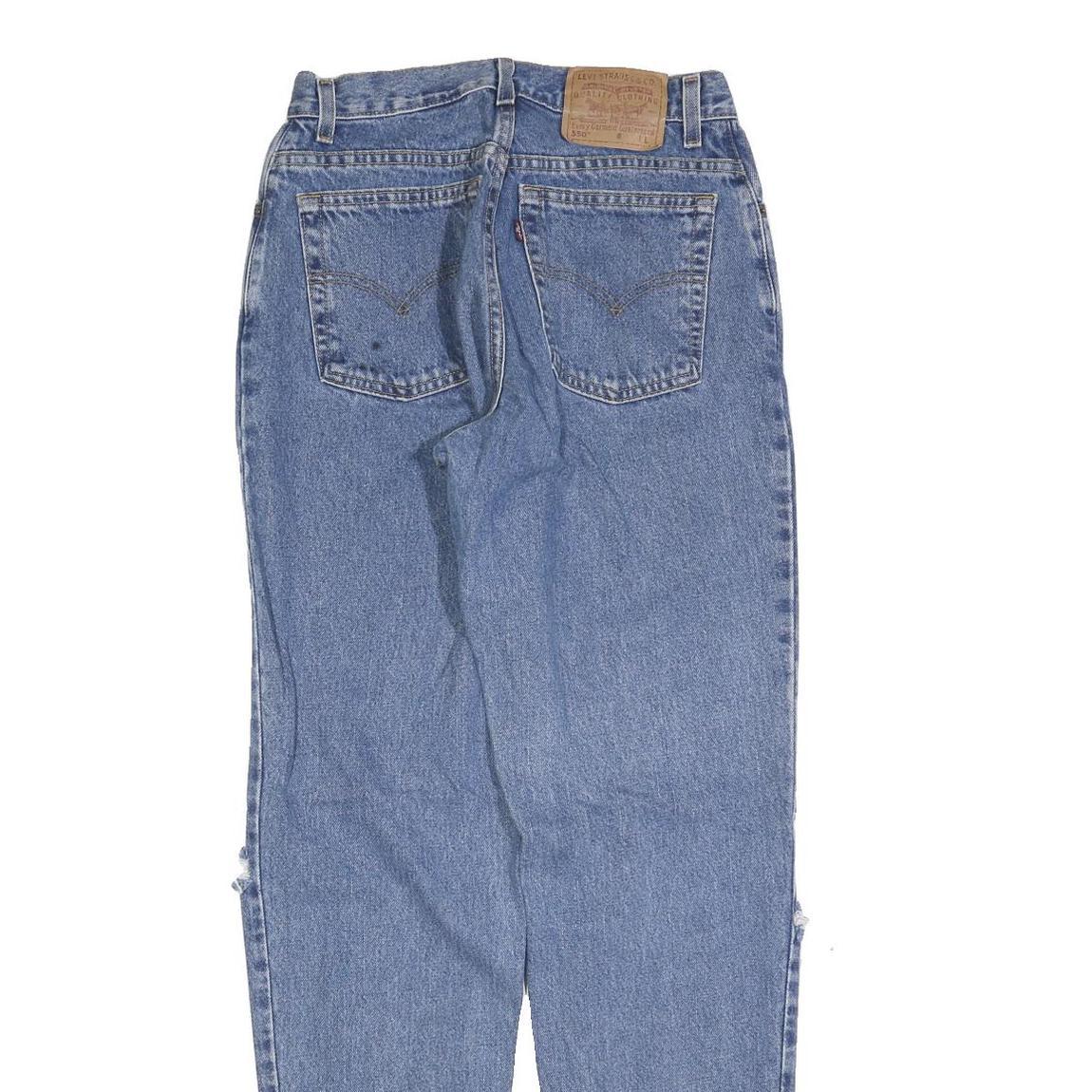 LEVI'S 550 Tapered Womens Jeans Blue Relaxed Denim Medium W28 L32 Distressed