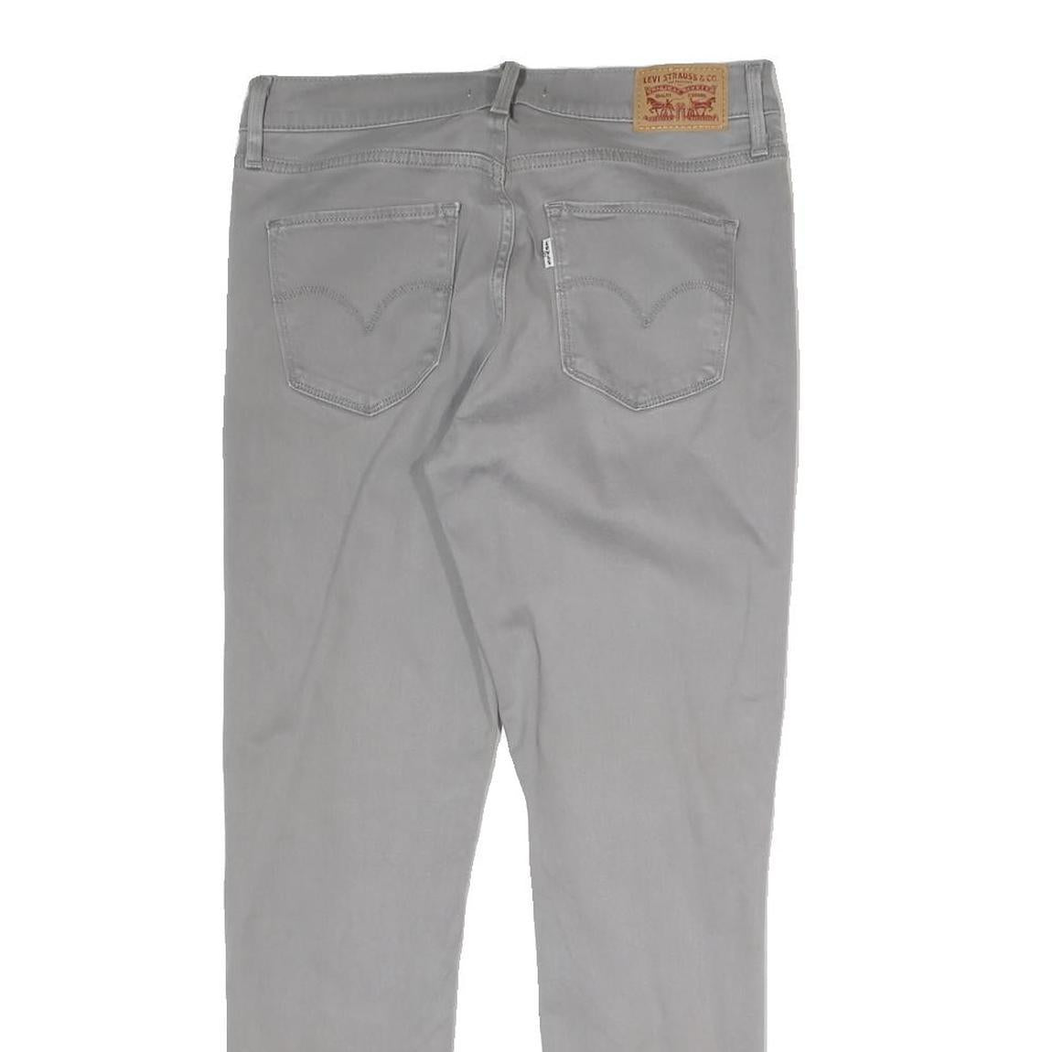LEVI'S Womens Slim Grey Cotton Blend Zip Trousers W28 L26 Casual