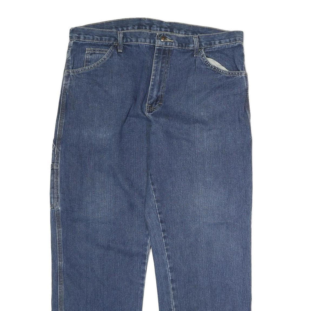 DICKIES Mens Jeans Blue Regular Straight Denim Medium W38 L35 Workwear