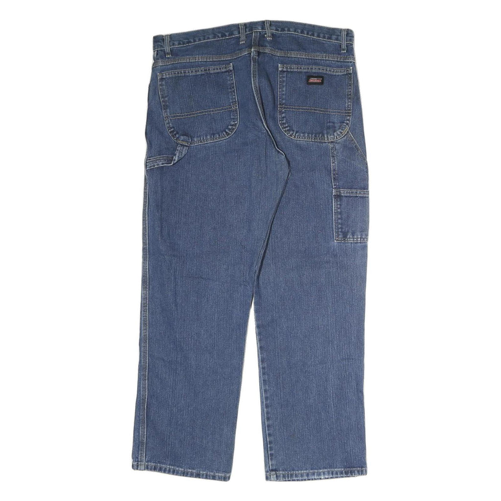 DICKIES Mens Jeans Blue Regular Straight Denim Medium W38 L35 Workwear