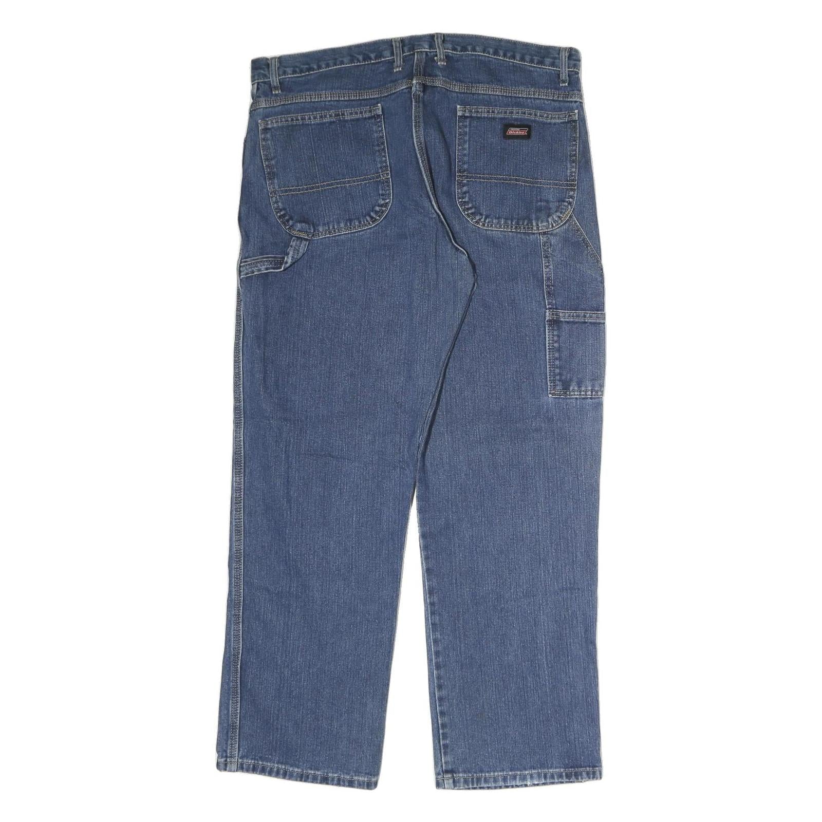 DICKIES Mens Jeans Blue Regular Straight Denim Medium W38 L35 Workwear