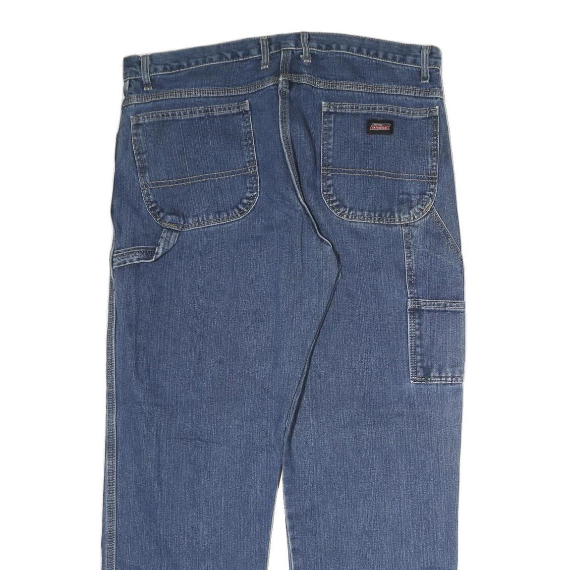 DICKIES Mens Jeans Blue Regular Straight Denim Medium W38 L35 Workwear