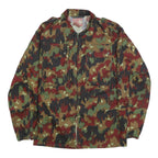 SPILAG Mens Green & Brown Camouflage Cotton Blend Jacket M Zip Military Style