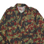 SPILAG Mens Green & Brown Camouflage Cotton Blend Jacket M Zip Military Style