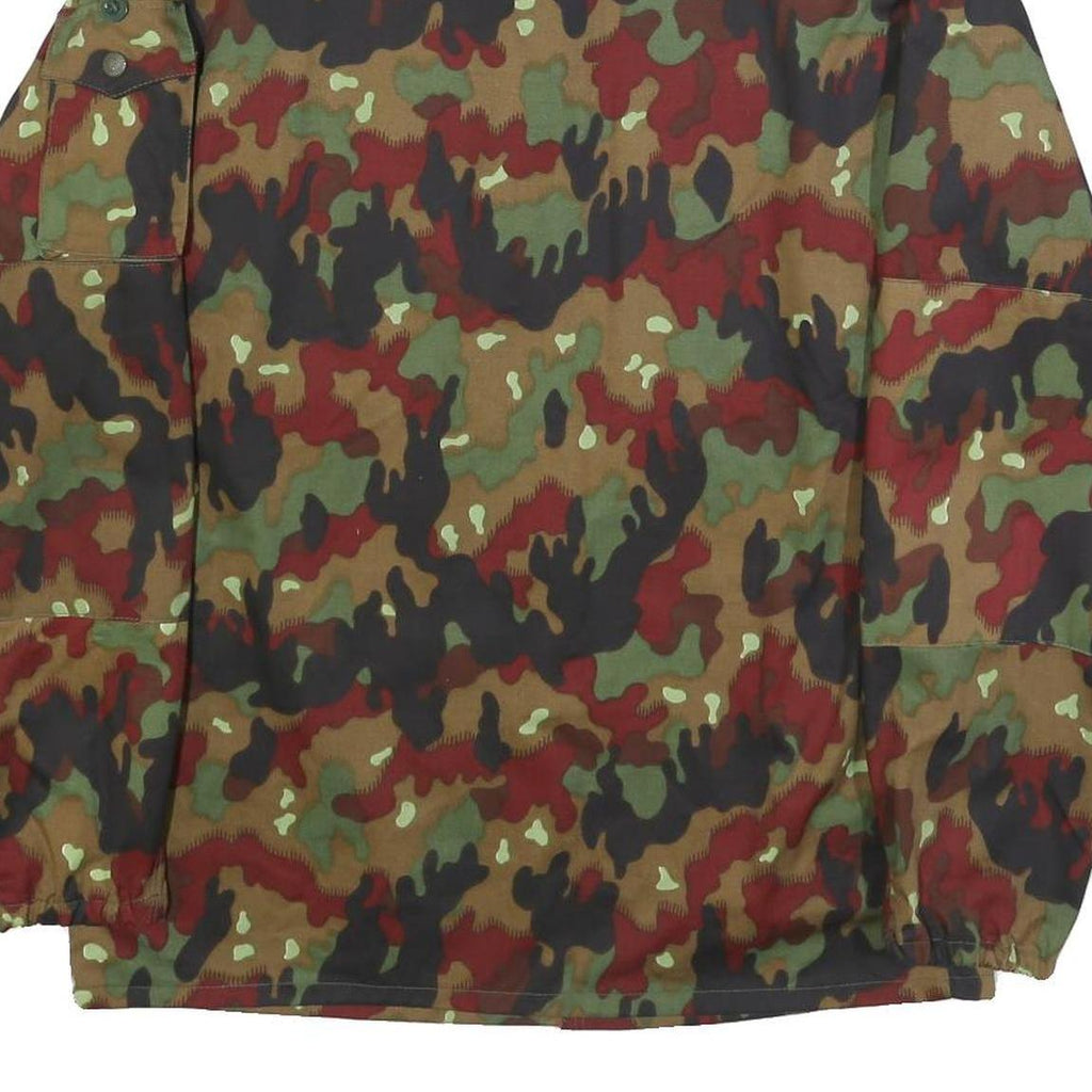 SPILAG Mens Green & Brown Camouflage Cotton Blend Jacket M Zip Military Style