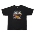 HARLEY DAVIDSON Mens Black Graphic T-Shirt 2XL Short Sleeve Crew Neck Biker