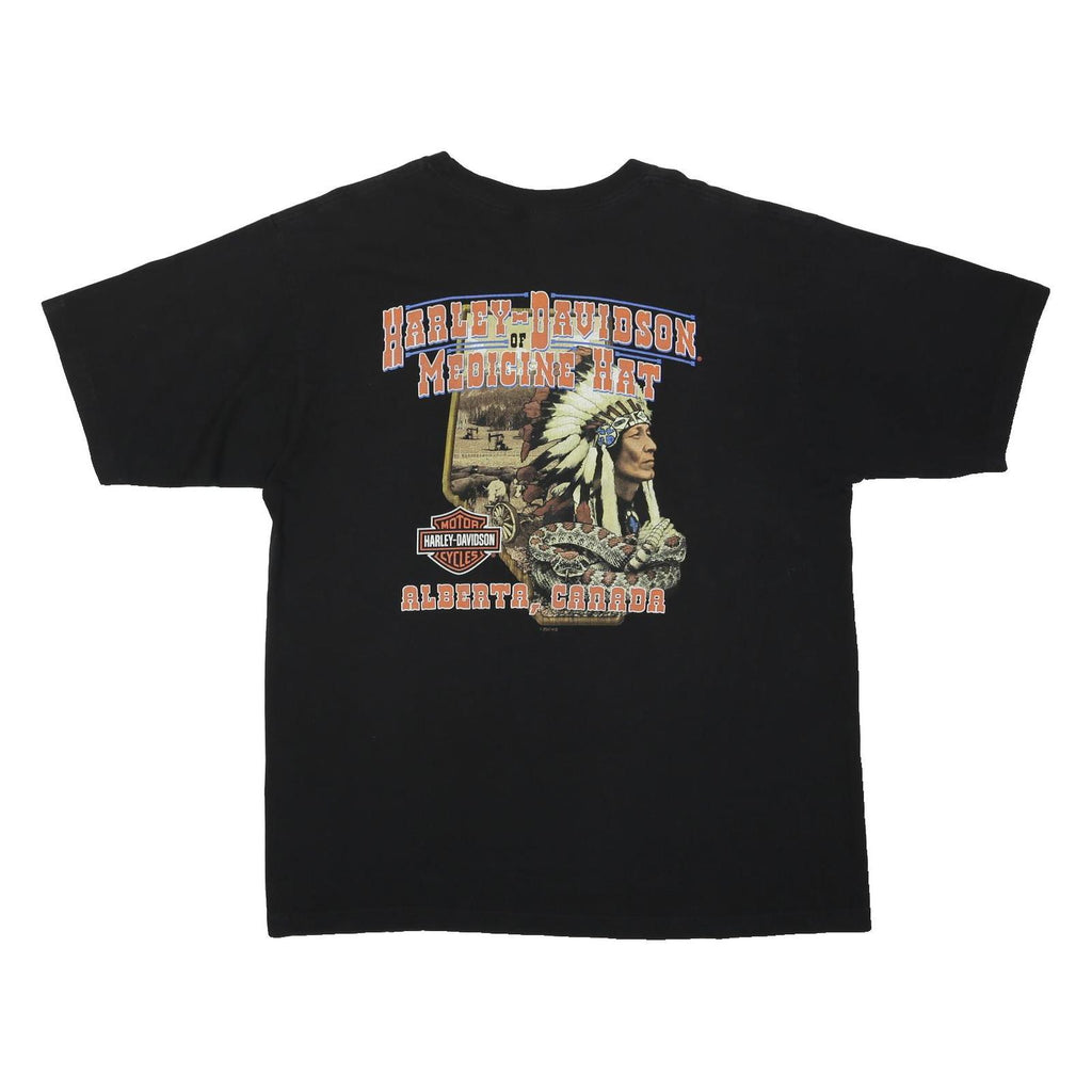 HARLEY DAVIDSON Mens Black Graphic T-Shirt 2XL Short Sleeve Crew Neck Biker