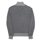 TOMMY HILFIGER Mens Grey Button Up Patterned Crew Neck Basic Knit Jumper S