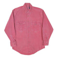Mens Red Plain Casual Shirt S Button-Down Collar Cotton Blend Long Sleeve