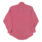 Mens Red Plain Casual Shirt S Button-Down Collar Cotton Blend Long Sleeve