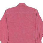 Mens Red Plain Casual Shirt S Button-Down Collar Cotton Blend Long Sleeve