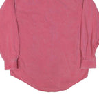 Mens Red Plain Casual Shirt S Button-Down Collar Cotton Blend Long Sleeve