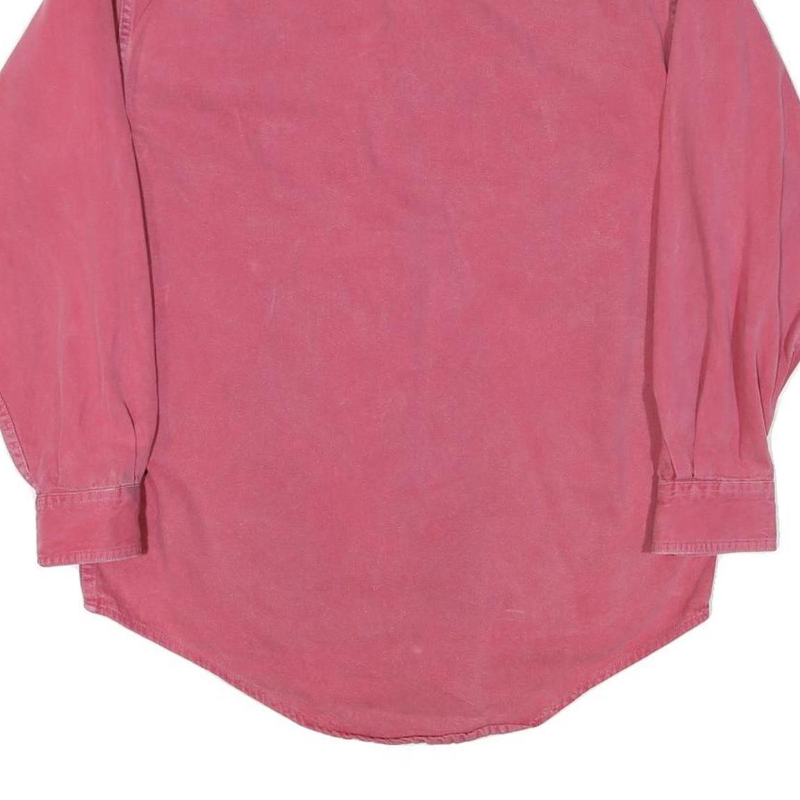 Mens Red Plain Casual Shirt S Button-Down Collar Cotton Blend Long Sleeve