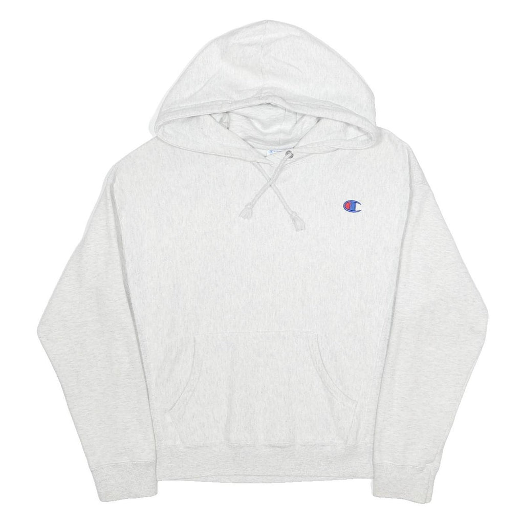 CHAMPION REVERSE WEAVE Womens White Hoodie L Cotton Blend Pullover Casual