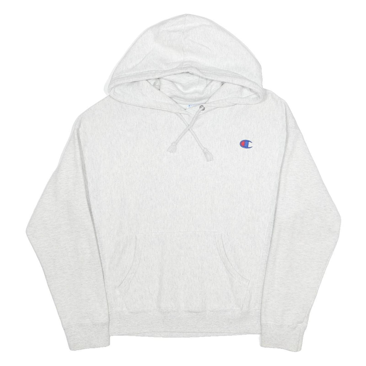 CHAMPION REVERSE WEAVE Womens White Hoodie L Cotton Blend Pullover Casual