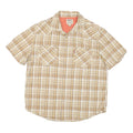 LEVI'S Mens Beige & Brown Check Shirt Cotton Blend L Casual Short Sleeve