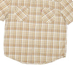 LEVI'S Mens Beige & Brown Check Shirt Cotton Blend L Casual Short Sleeve