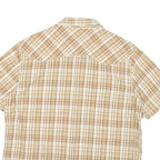 LEVI'S Mens Beige & Brown Check Shirt Cotton Blend L Casual Short Sleeve