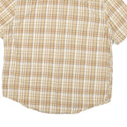 LEVI'S Mens Beige & Brown Check Shirt Cotton Blend L Casual Short Sleeve