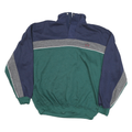 BUGLE BOY Mens Blue & Green Colourblock Pullover Sweatshirt M Cotton Blend