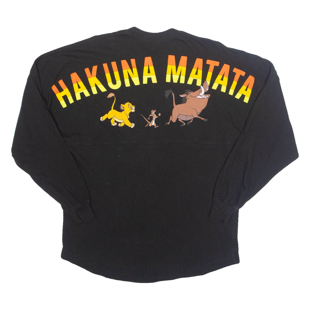DISNEY Lion King Mens T-Shirt Black Long Sleeve USA S