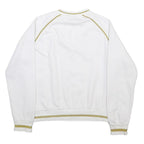 FILA Womens White & Gold Sweatshirt Crew Neck S Cotton Blend Logo Pullover