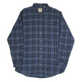 RED HEAD Mens Blue Check Shirt L Button-Down Collar Long Sleeve Casual