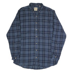 RED HEAD Mens Blue Check Shirt L Button-Down Collar Long Sleeve Casual