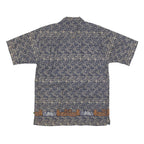 BAY CREEK Mens Blue Patterned Cotton Blend Shirt L Casual Summer Hawaiian Style