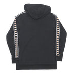 ELLESSE Mens Black Cotton Blend Hoodie XS Logo Tape Sleeve Heritage Pullover