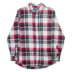 CHAPS Mens Flannel Shirt Grey Plaid Long Sleeve M