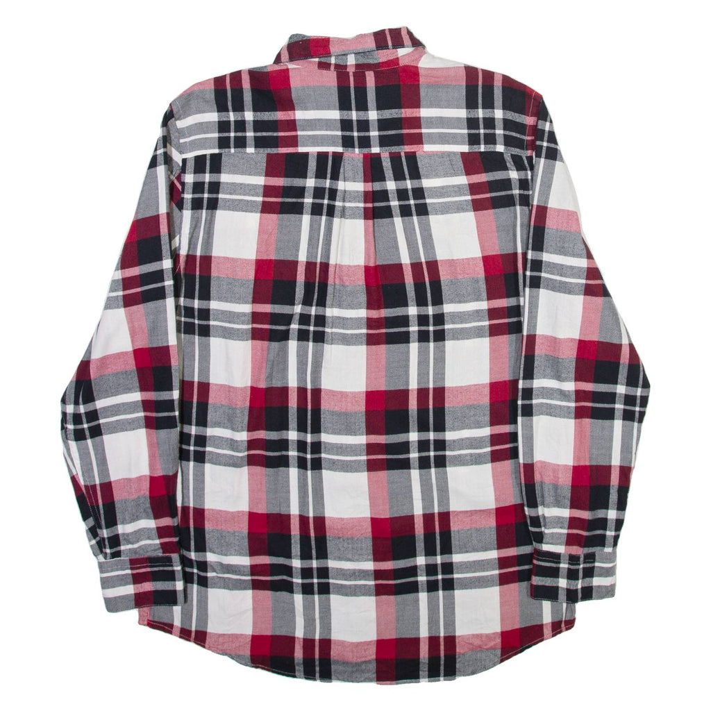 CHAPS Mens Flannel Shirt Grey Plaid Long Sleeve M