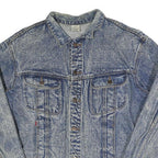 STAND Mens Blue Denim Jacket L Cotton Blend Button Front Classic Casual