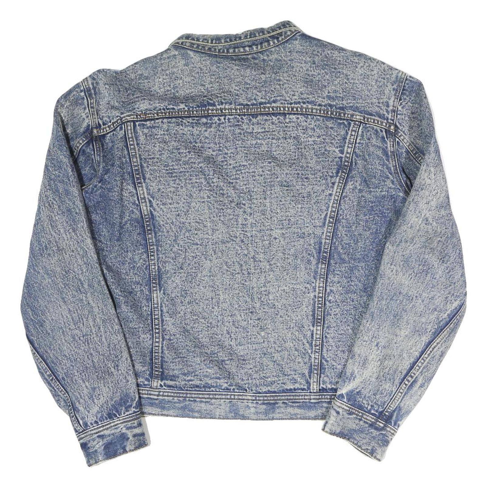 STAND Mens Blue Denim Jacket L Cotton Blend Button Front Classic Casual