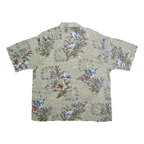 PIERRE CARDIN Mens Beige Floral Rayon Shirt 2XL Short Sleeve Tropical Print
